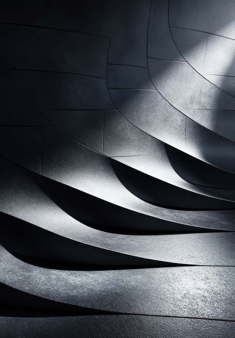 Curved wall in dark and grey